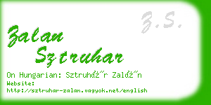 zalan sztruhar business card